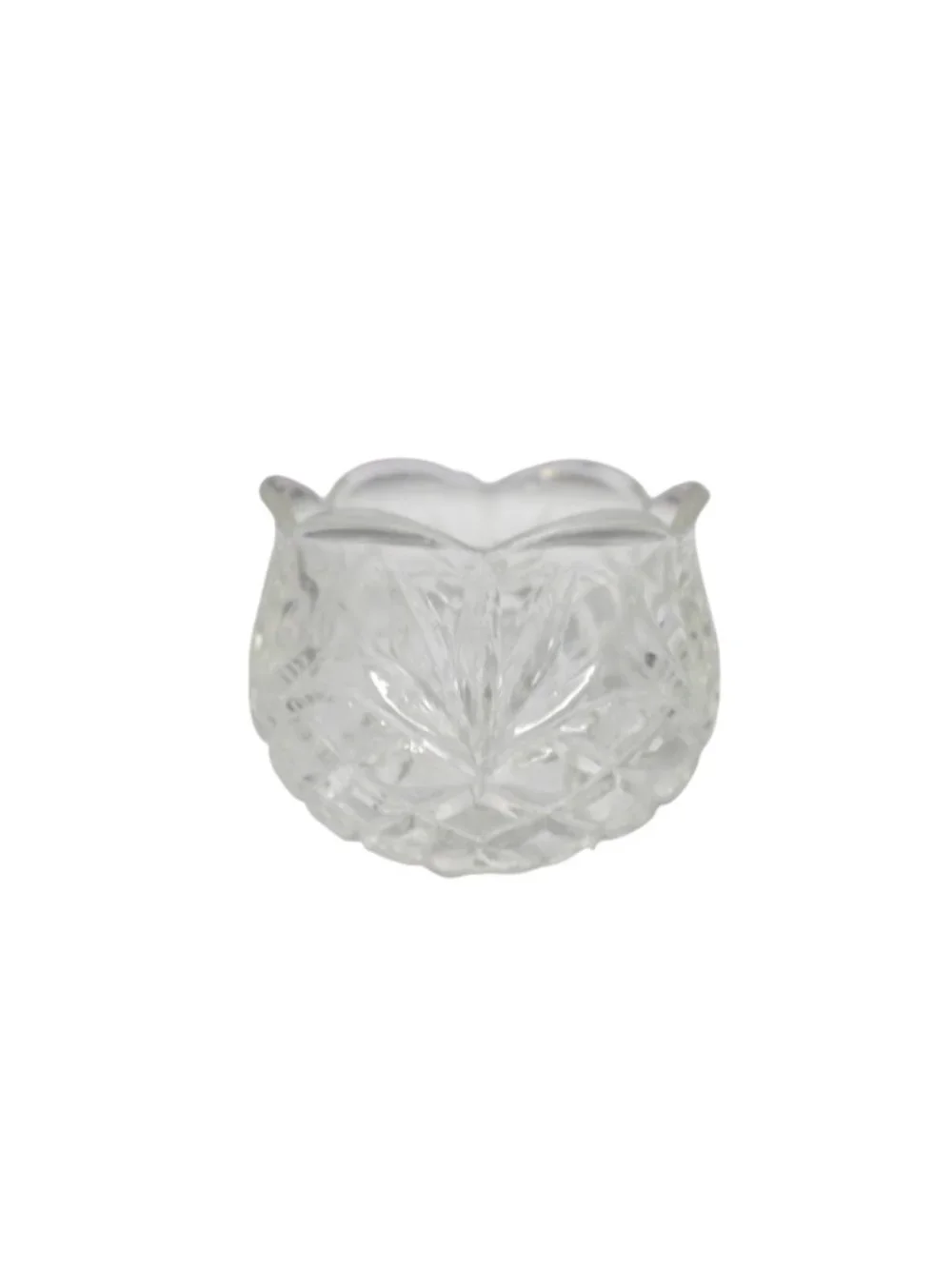 Vintage Pressed Glass Votive Candle Holder Reversible Pedestal Base Ornate Stars